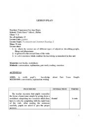 English Worksheet: lesson plan for the 5th grade