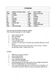 English Worksheet: e-language