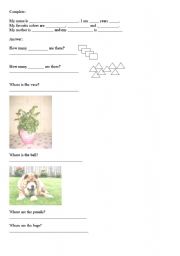 English worksheet: Exercises about prepositions of place