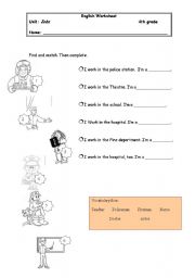 English Worksheet: jobs