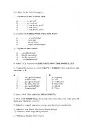 English Worksheet: Five-minute-activities
