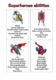 English Worksheet: superheroes 1