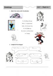 English Worksheet: Greetings