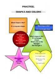 English Worksheet: Shapes and colors