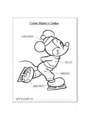 English Worksheet: Colour the clothes