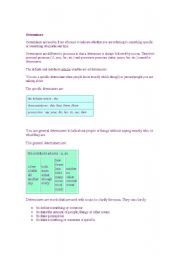 English worksheet: determiners