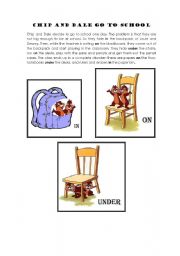English Worksheet: Chip and Dale go to school