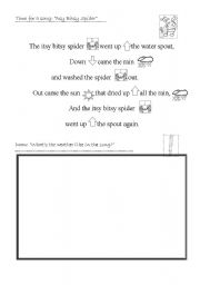 English Worksheet: Itsy Bitsy Spider