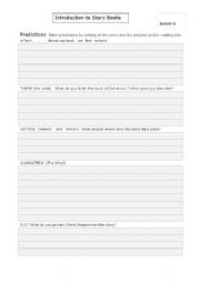 English Worksheet: Introduction to Story Books,  Making Predictions