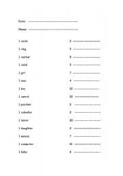 English worksheet: Nouns