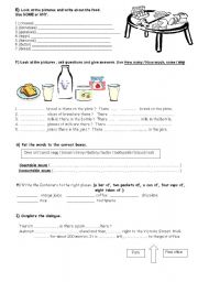 English Worksheet:  Countable&Uncountable nouns, ( some-any-How much-How many)