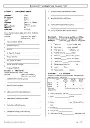 English Worksheet: elementary revision test