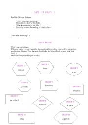 English worksheet: LET US PLAY!