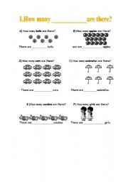 English Worksheet: how many.. are there?