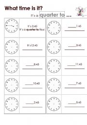 English Worksheet: WHAT TIME IS IT?
