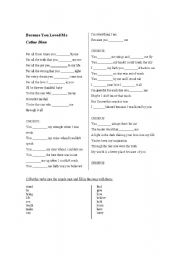 English Worksheet: Song to work with Past Simple
