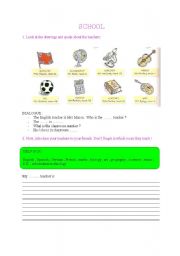 English worksheet: SCHOOL