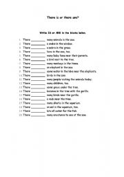 English Worksheet:  is/are