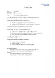 English worksheet: LESSON PLAN-PRESENT CONTINUOUS