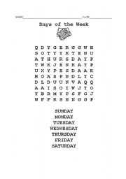 English Worksheet: Days of the week