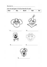 English Worksheet: Missing parts of the face