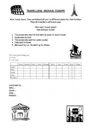 English Worksheet: Travelling around Europe