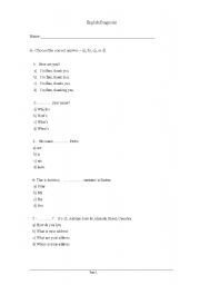 English worksheet: English diagnosis