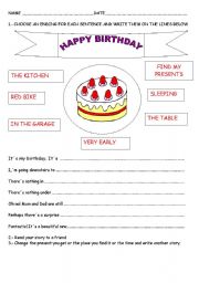 English Worksheet: my birthday present