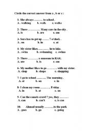 English worksheet: multi-choose grammar