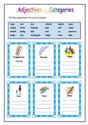 Adjectives categories