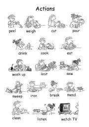 English Worksheet: Set of actions js02