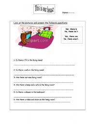 English worksheet: The living room