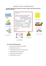 English Worksheet: Writing a letter - Present Simple