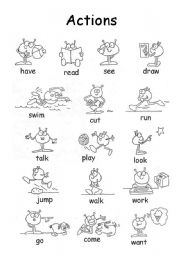 English Worksheet: Set of actions js01