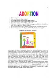 English Worksheet: Adoption