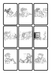 English Worksheet: jsmac02. Memory actions cards. Part 2 of 2.