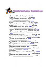 English Worksheet: FCE Worksheet Part 3 COMPARISONS