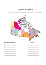 Map of Canada Quiz