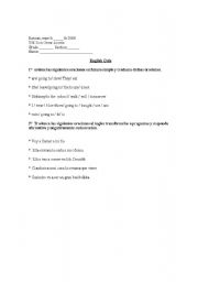 English Worksheet: future tense