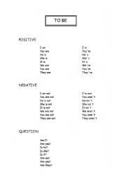 English worksheet: To Be