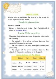 English Worksheet: PASSIVE VOICE