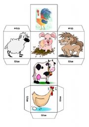 Animals (farm animals)-dice - ESL worksheet by bettyboop