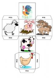 English Worksheet: Animals (farm animals)-dice