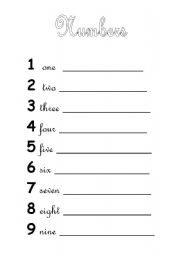 English worksheet: numbers