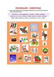 English worksheet: christmas vocabulary