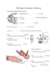 English Worksheet: Exercices Present Continious