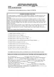 English Worksheet: Simple past-