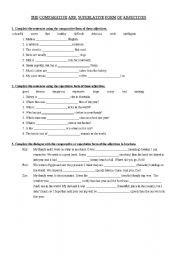 English Worksheet: Revision of the comparative and superlative form of adjectives