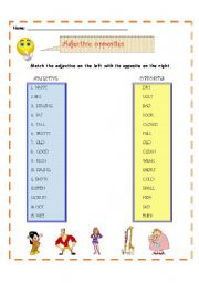 English Worksheet: Opposites - adjectives