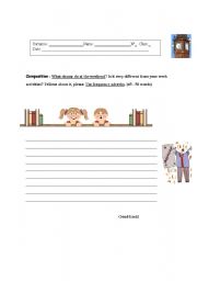 English worksheet: My weekend